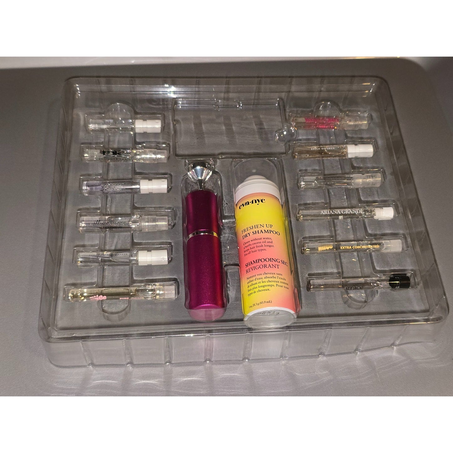 Fragrance Discovery Vault Perfume Sample Gift Set For Her With Bonus Dry Shampoo