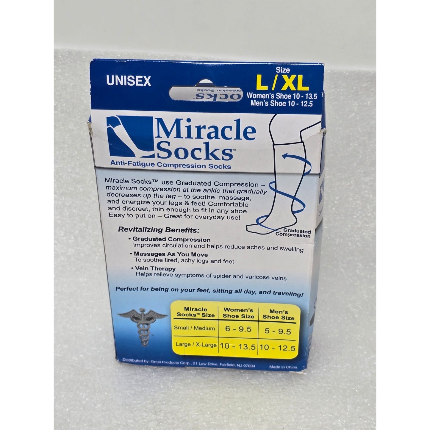 Miracle Socks Anti-Fatigue Compression Socks L/XL Unisex Black