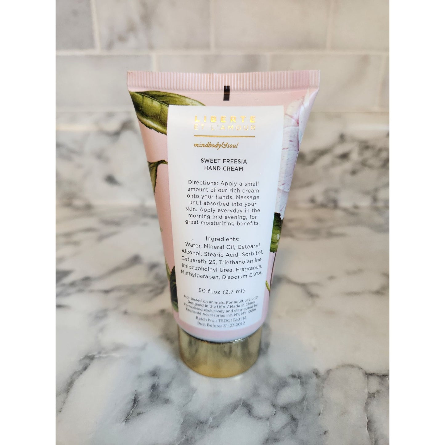 Liberte Et LAmour Sweet Freesia Hand Cream 2.7 Fl Oz Nourishing & Hydrating