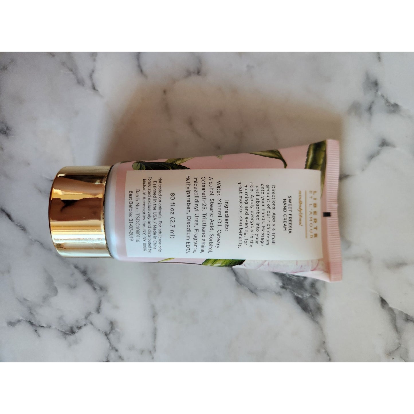 Liberte Et LAmour Sweet Freesia Hand Cream 2.7 Fl Oz Nourishing & Hydrating