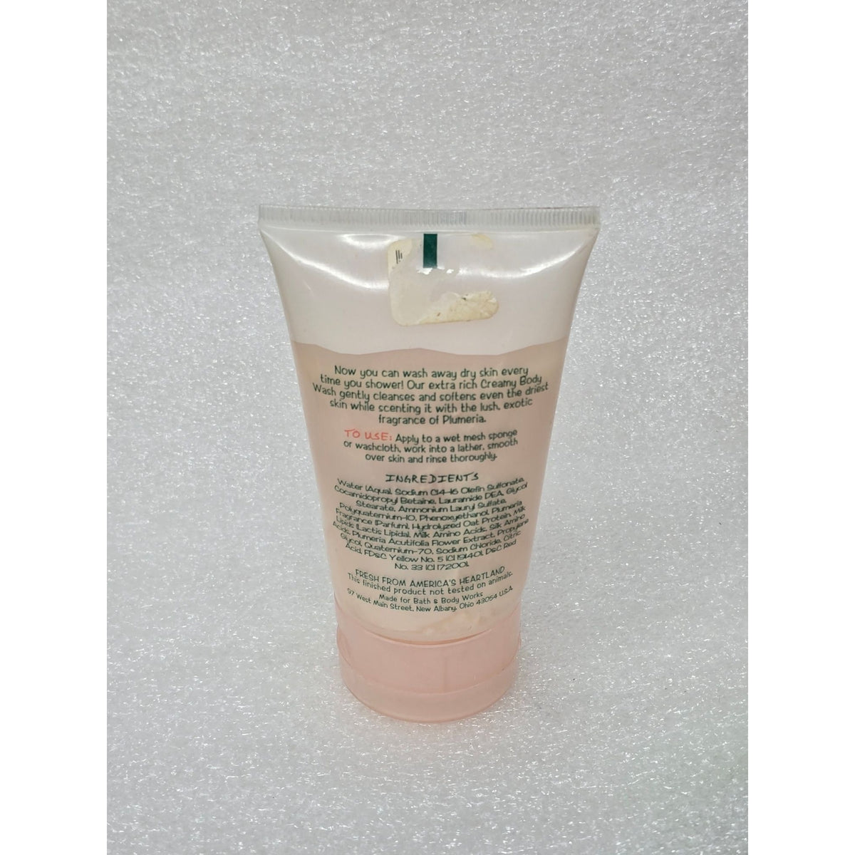 Bath & Body Works Creamy Body Wash Plumeria 4 Oz Gently Cleanses & Softens Skin