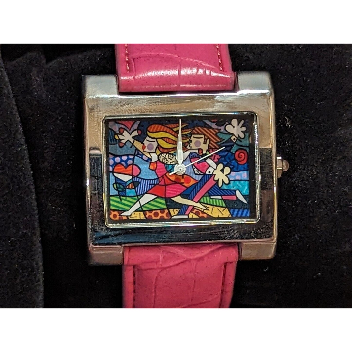 Romero Britto Watch & Eau De Parfum Perfume Gift Set in Metal Flower Tin