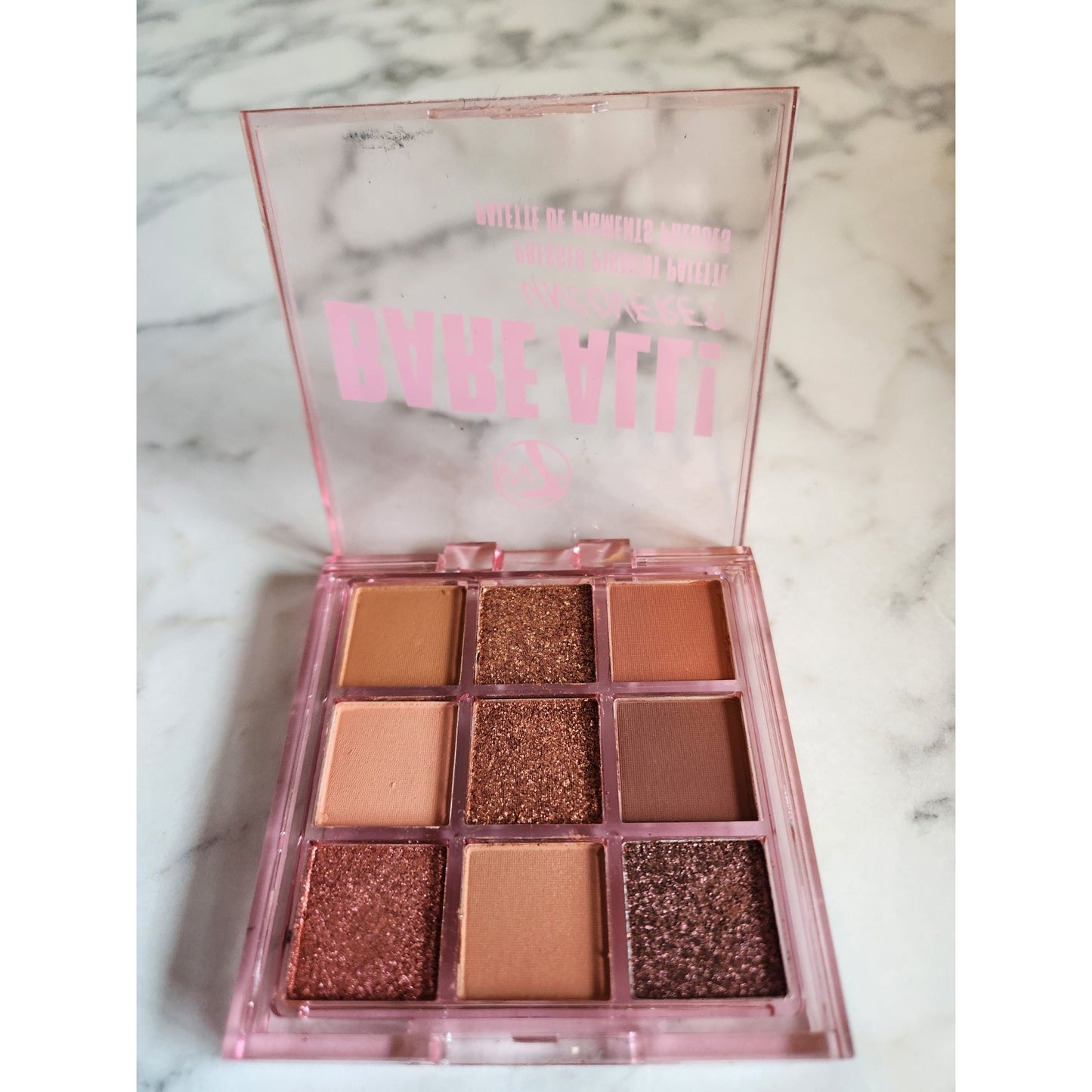W7 Bare All! Uncovered Pressed Pigment Palette With 9 Warm Neutral Shades