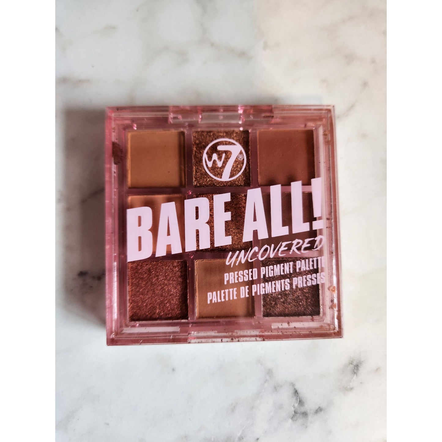 W7 Bare All! Uncovered Pressed Pigment Palette With 9 Warm Neutral Shades