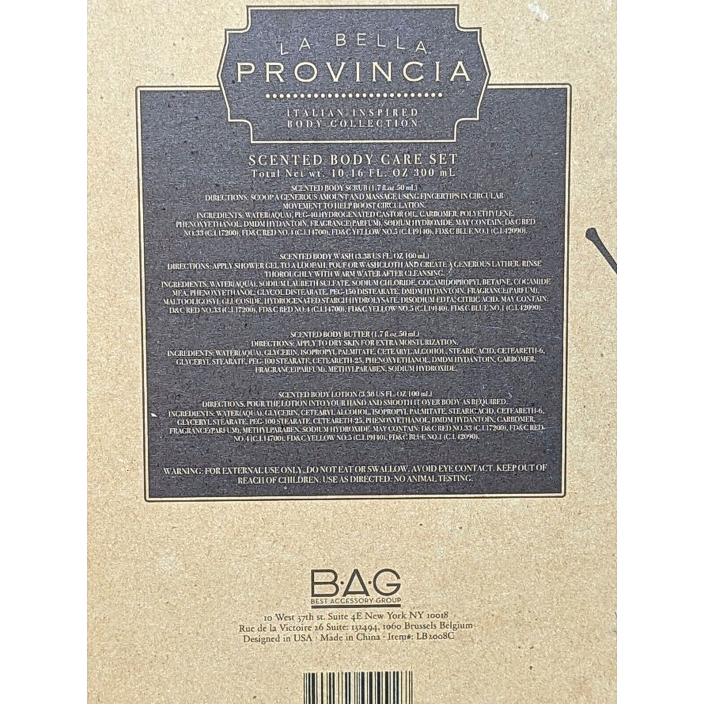 La Bella Provincia Coconut Lime Body Care Gift Set Wash Scrub Butter Lotion