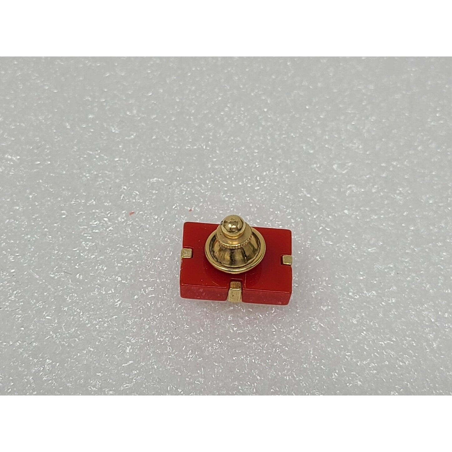 Vintage Red Christmas Present Lapel Pin Brooch Gold Tone