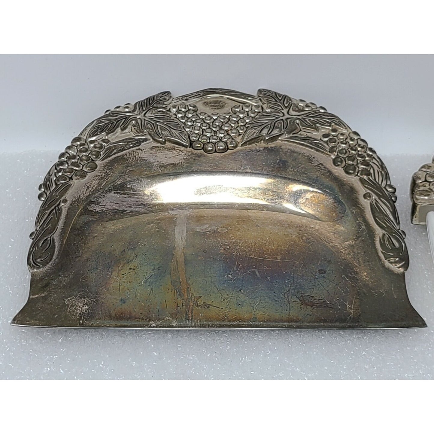 Vintage Silver Plated Silent Butler Crumb Tray Dust Pan W/Brush
