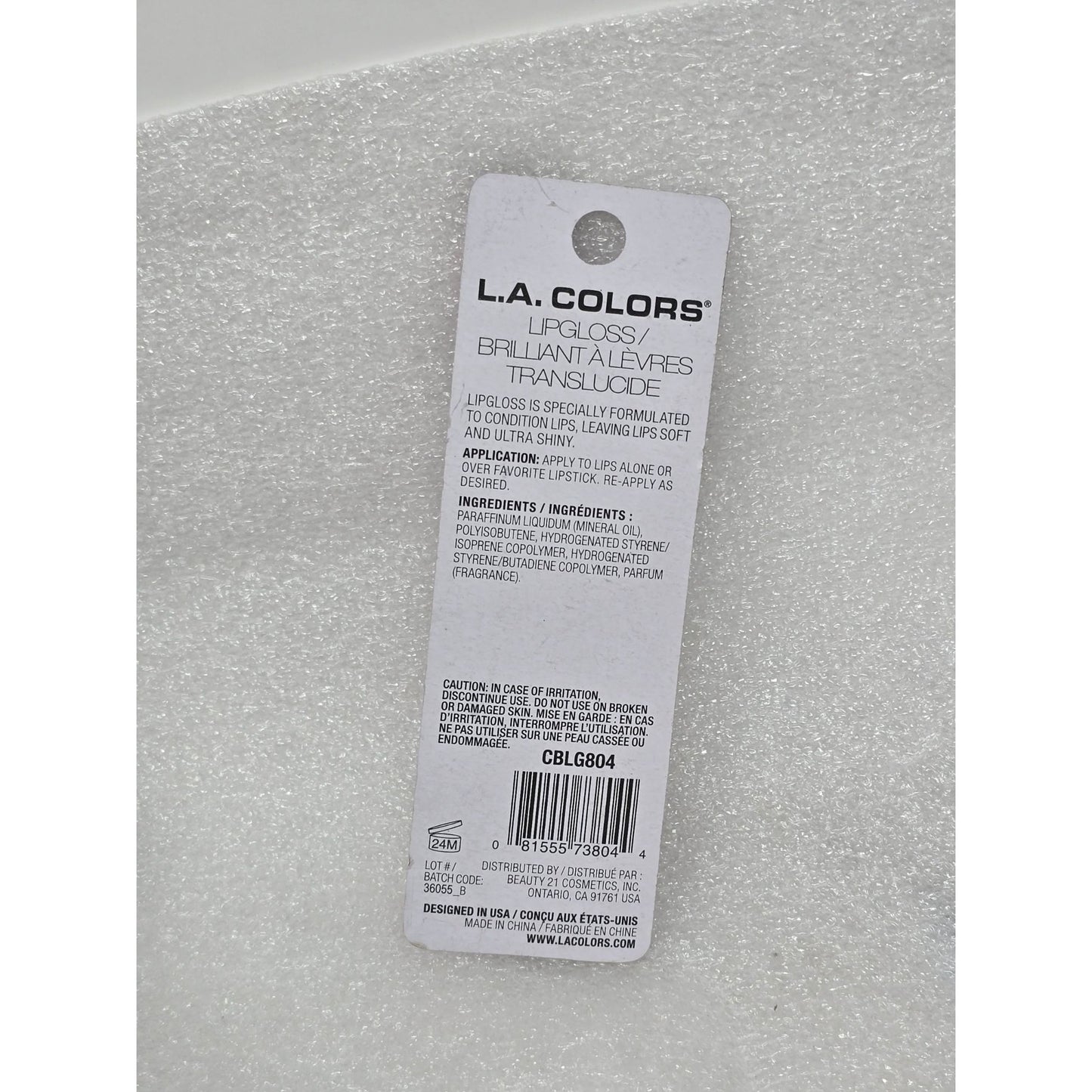 L.A. Colors Glossy Lips Clear Moisturizing Sheer Lip Gloss High Shine Formula