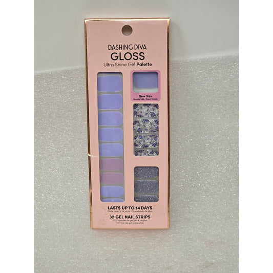 Dashing Diva Ultra Shine Gel Palette Gloss Nail Strips Blue Thistle Bouquet