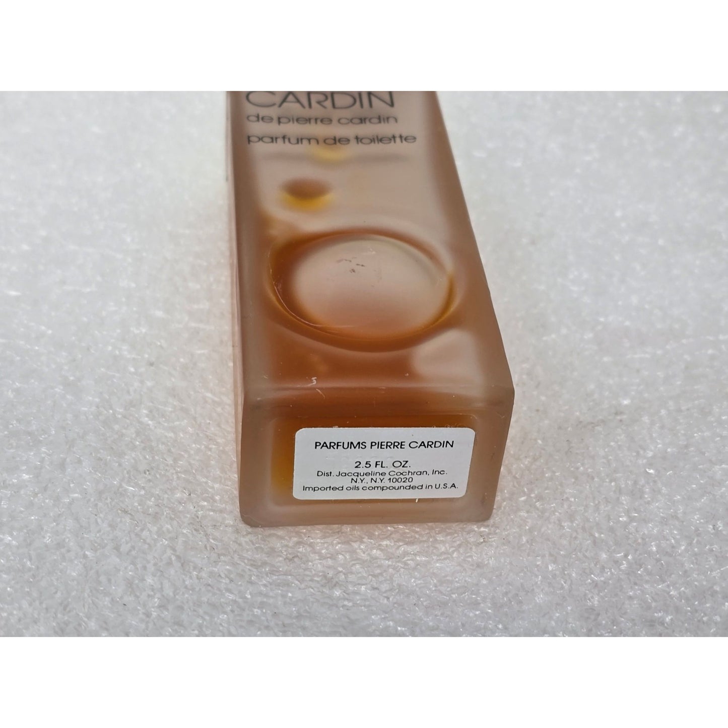 De Pierre Cardin Parfum De Toilette Perfume 2.5 Fl Oz Spray Frosted Glass Bottle