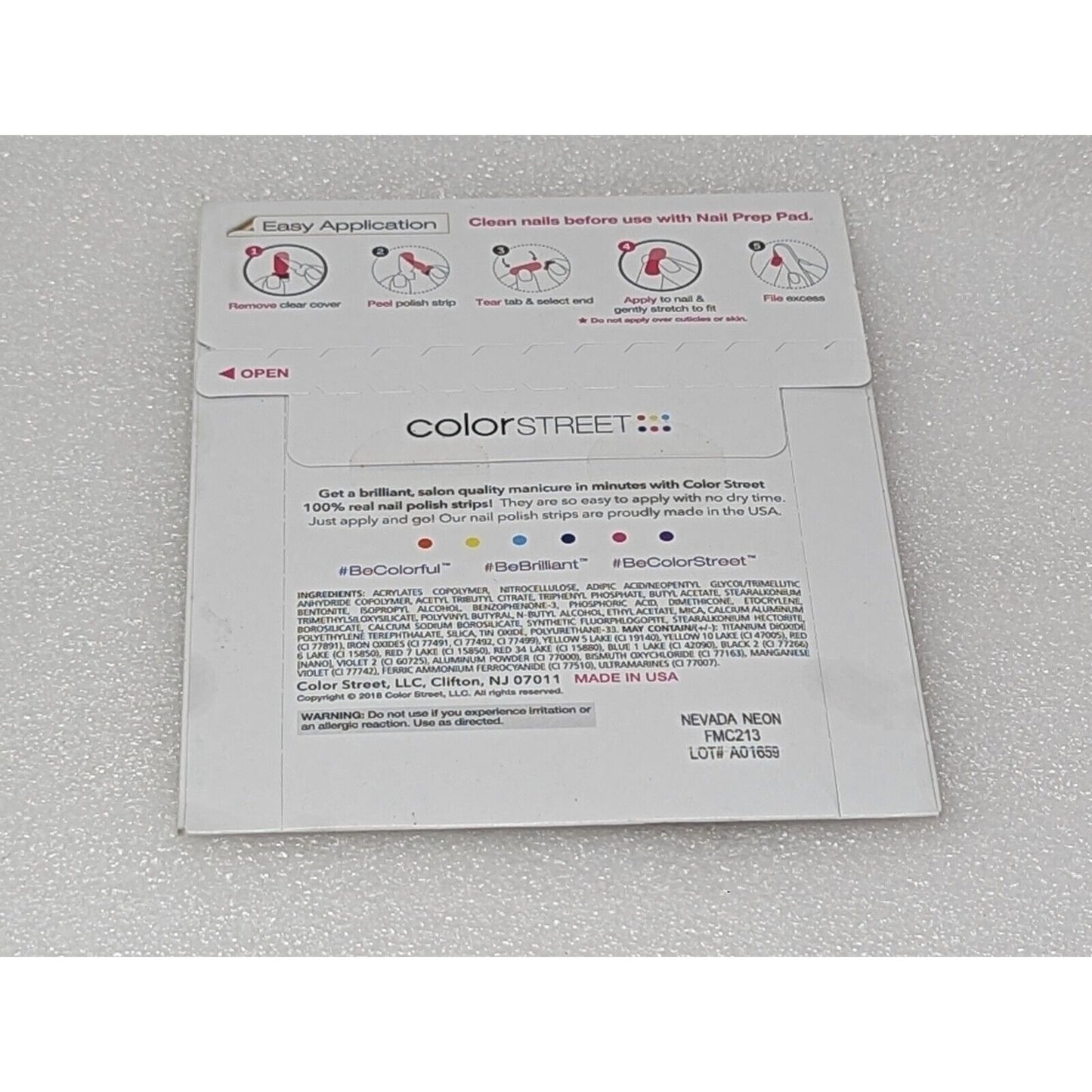 Color Street Nail Polish Strips Nevada Neon Retired