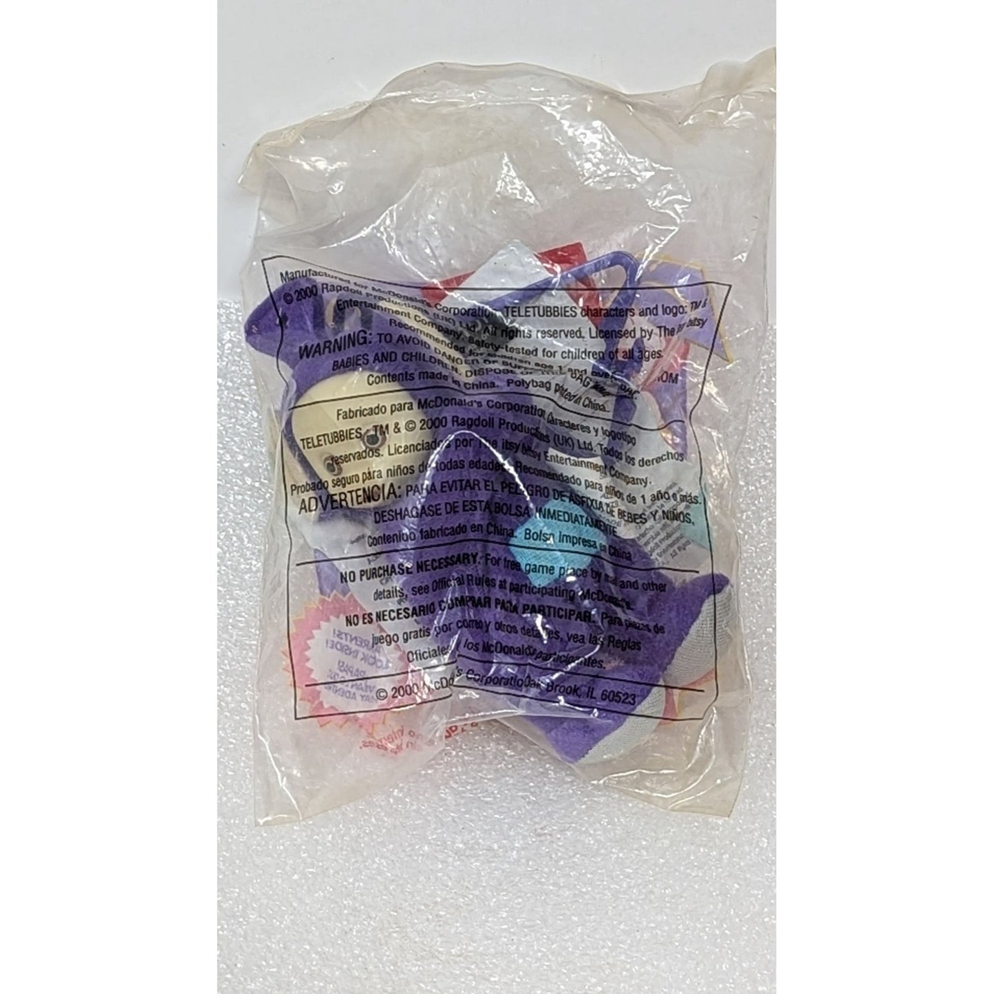 Vintage Teletubbies Tinky Winky Soft Toy McDonald's Happy Meal 2000 Collectible