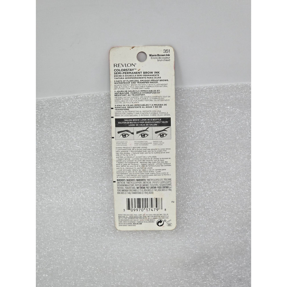 Revlon Colorstay Semi-Permanent Brow Ink 351 Warm Brown Waterproof Long-Lasting