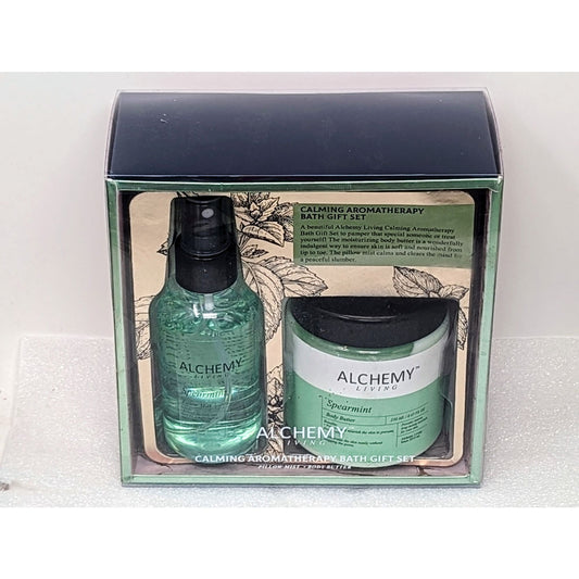 Alchemy Living Calming Aromatherapy Bath Gift Set Spearmint Body Butter Fragranc
