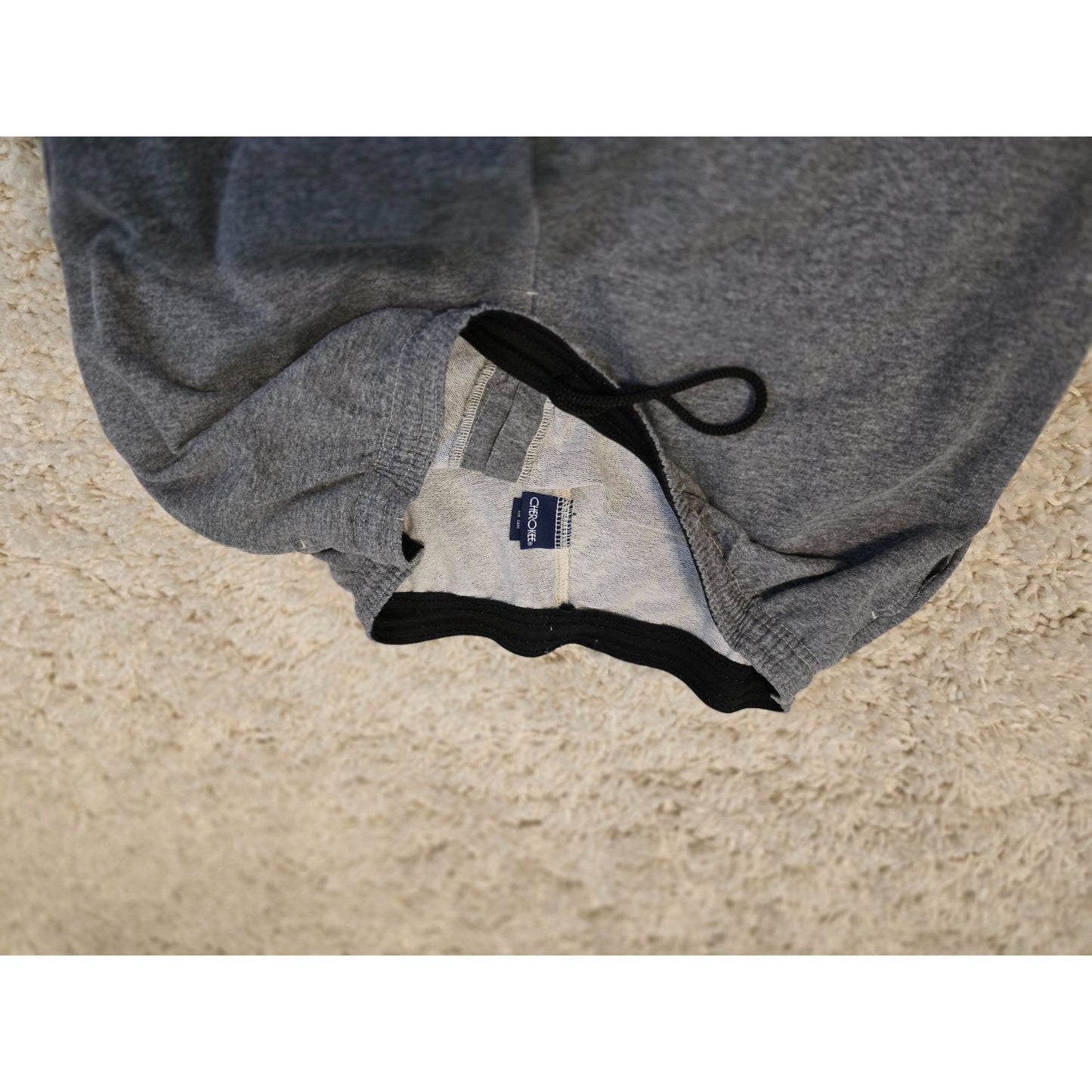Vintage Cherokee Men’s Medium Gray Sweatpants Drawstring Straight Leg Lounge Y2K