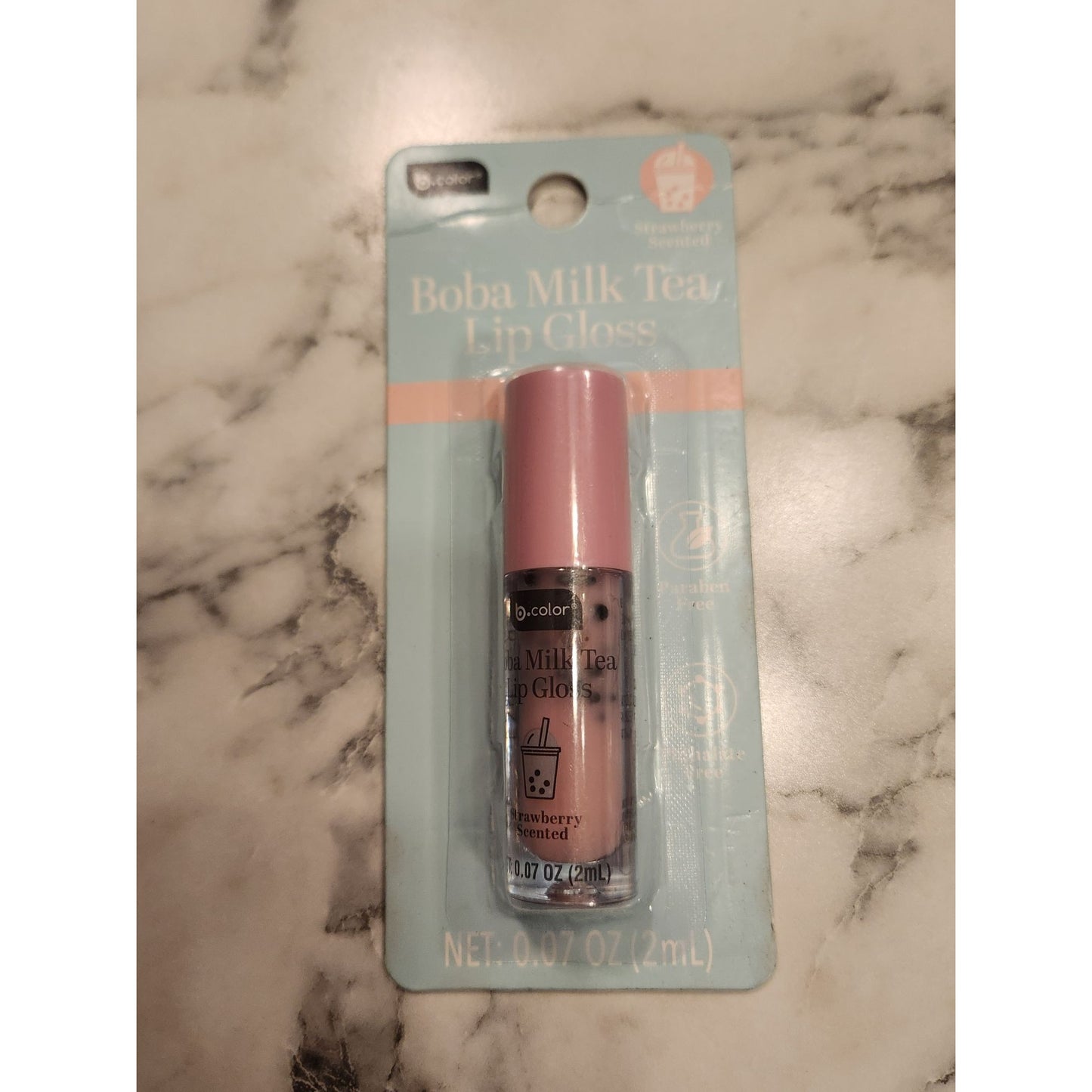 Boba Milk Tea Lip Gloss Strawberry Scented Hydrating & Nourishing