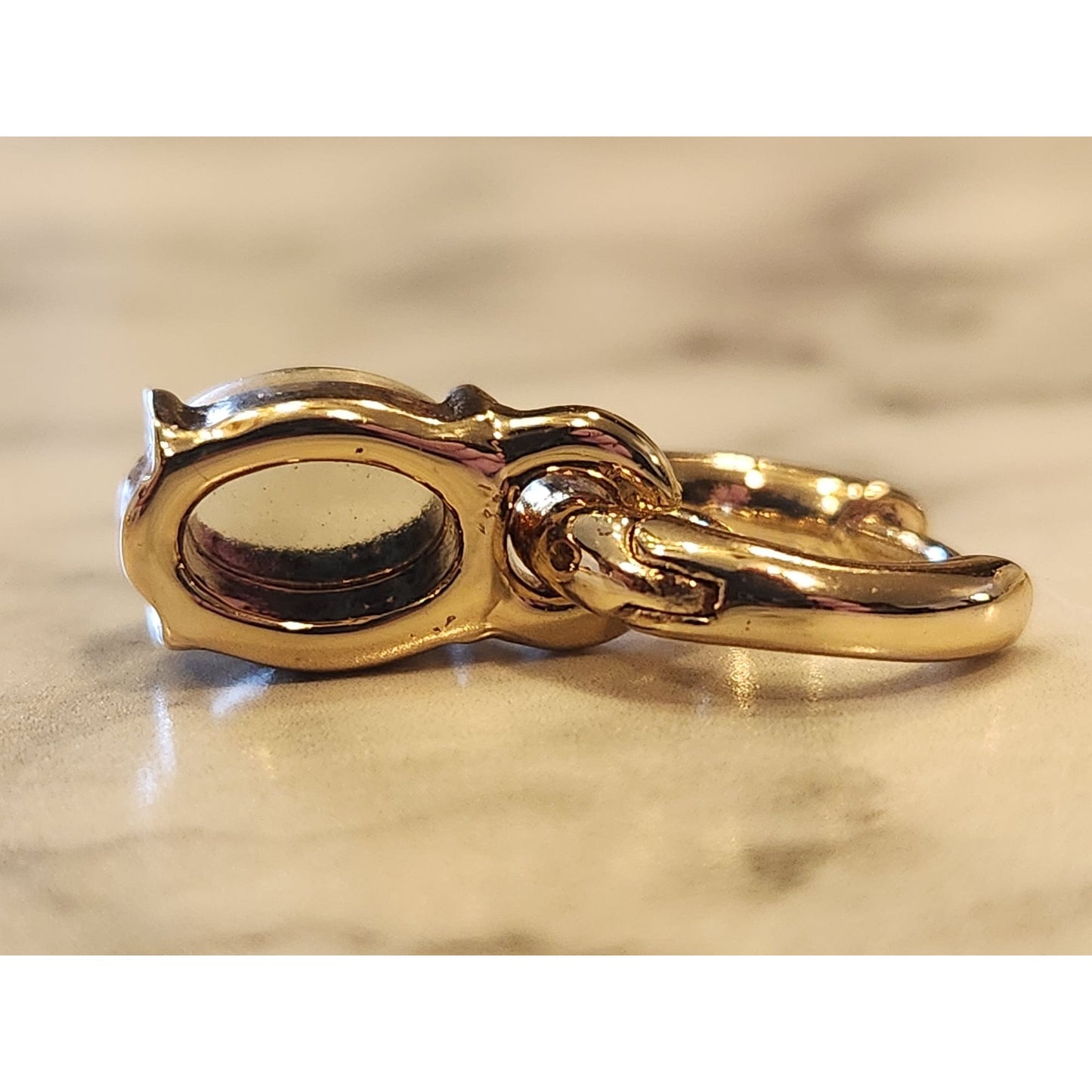 Napier Gold-Tone Earrings With Green Oval Gemstone & Rhinestone Accents