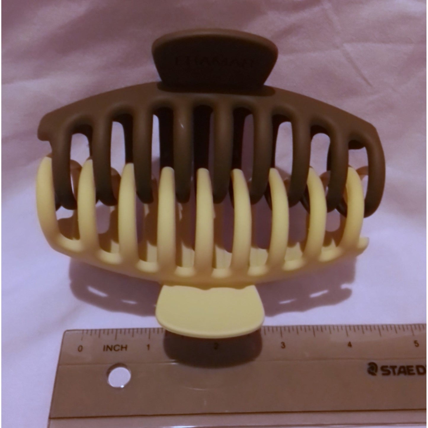 Large Two-Tone Hair Claw Clip for Women Brown & Cream