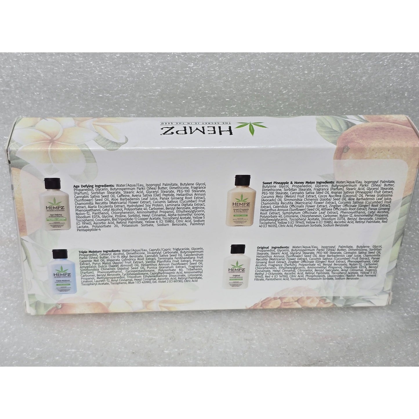 Hempz Mini Body Moisturizer Gift Set 4pc Travel Size TSA Approved Herbal Lotion