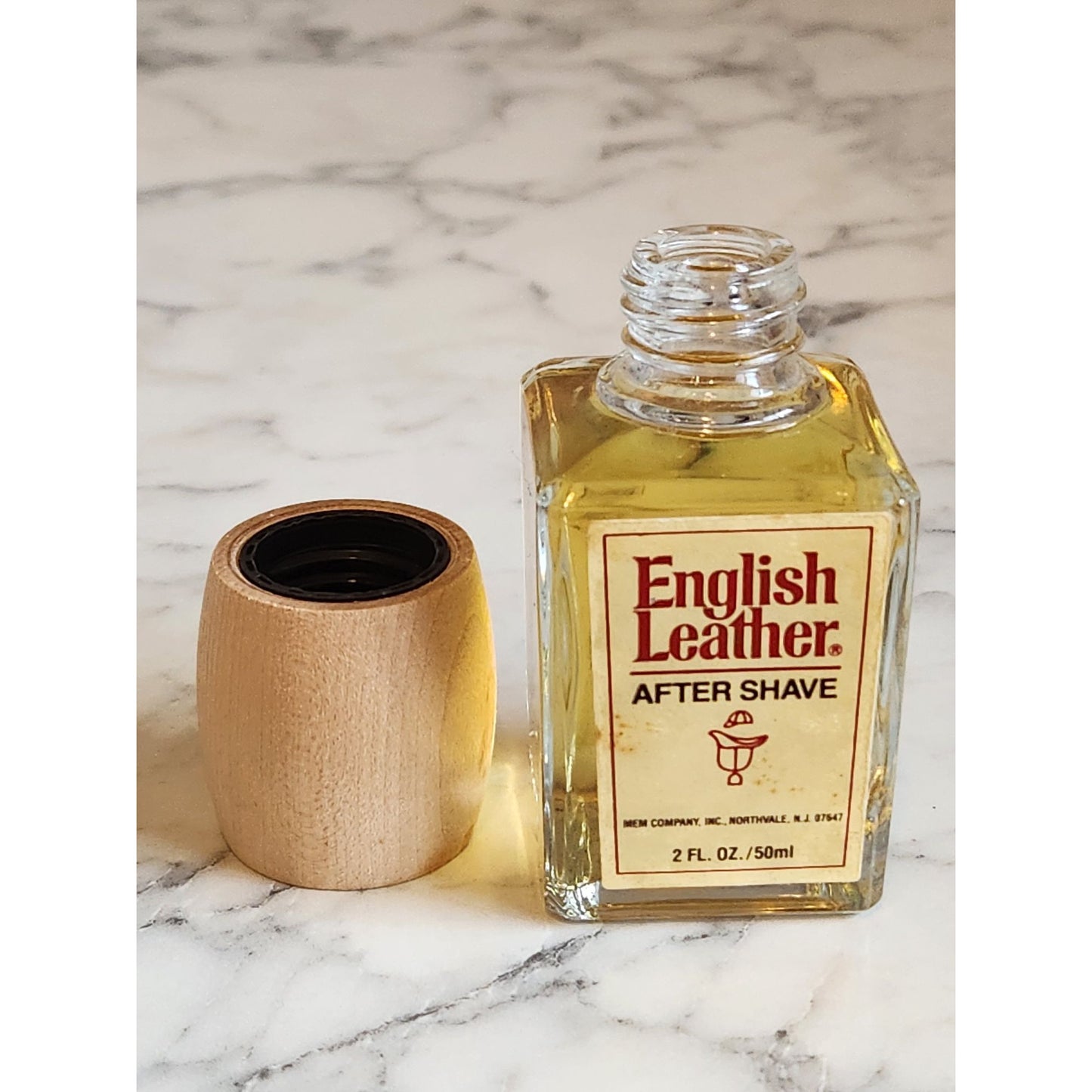 Mem English Leather After Shave 2 Fl. Oz. 50ml With Wooden Cap