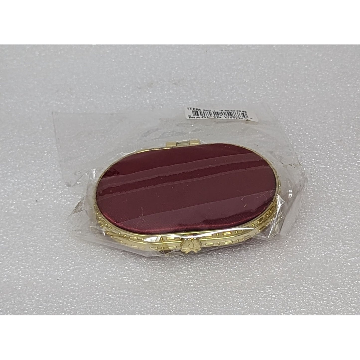 Embroidered Hand Purse Mirror Compact Red