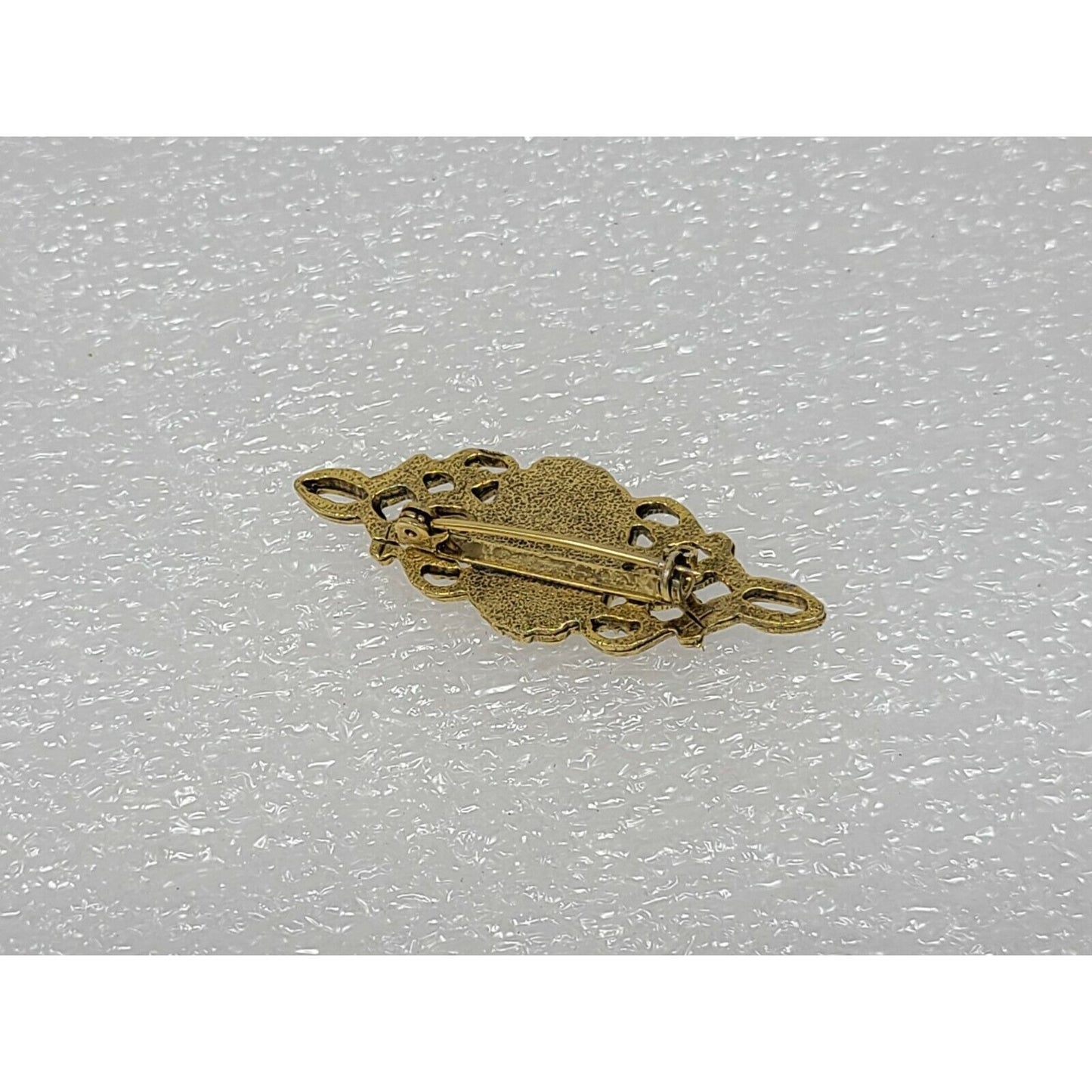 Vintage Gold Tone Brooch W/ Faux Pearl Cabochon