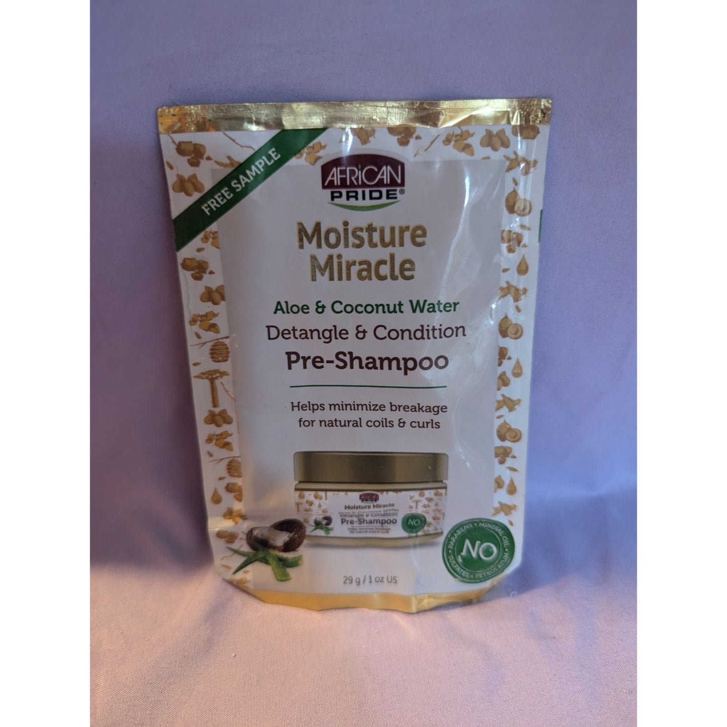 African Pride Moisture Miracle Pre-Shampoo Detangle & Condition Set of 2 packets