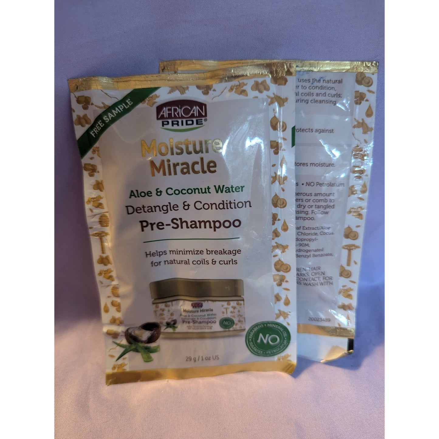 African Pride Moisture Miracle Pre-Shampoo Detangle & Condition Set of 2 packets