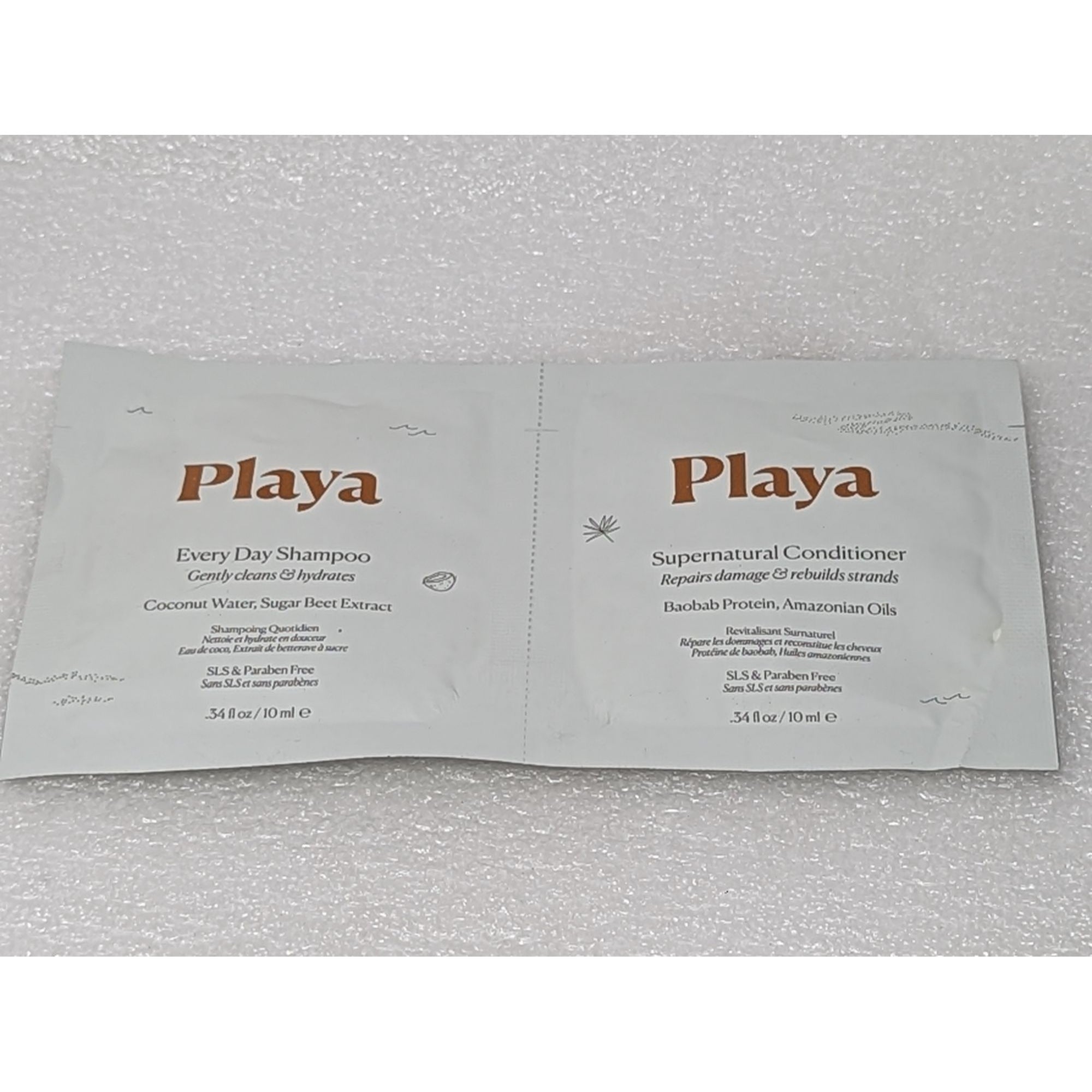 Playa Every Day Shampoo & Supernatural Sample Packet Set .34 oz each