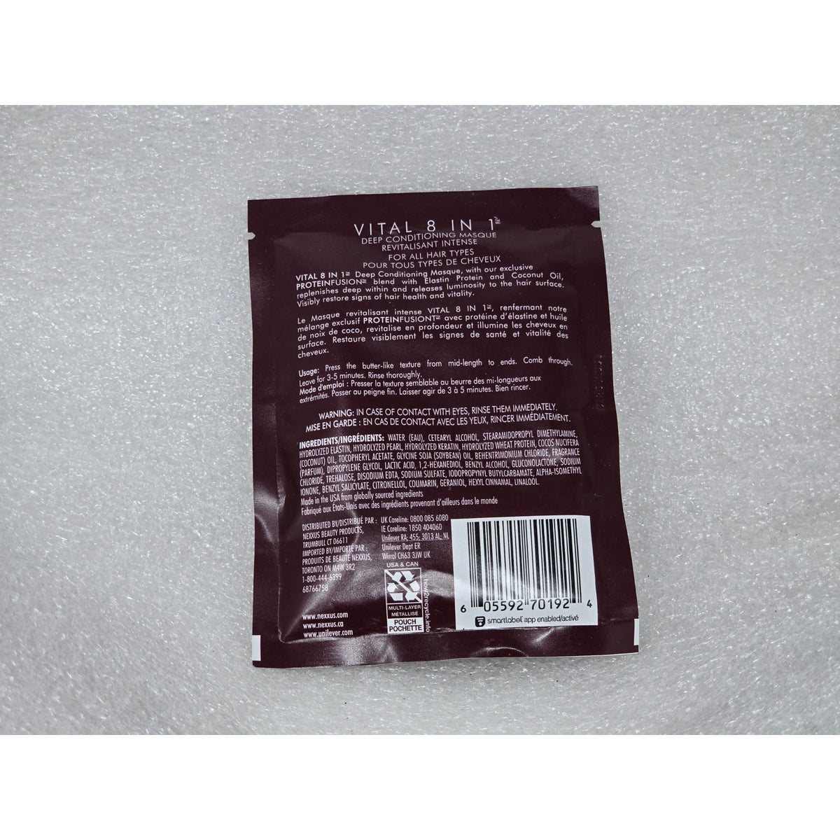 Nexxus Vital 8 In 1 Deep Conditioning Masque Protein Fusion 1.5 Oz Packet