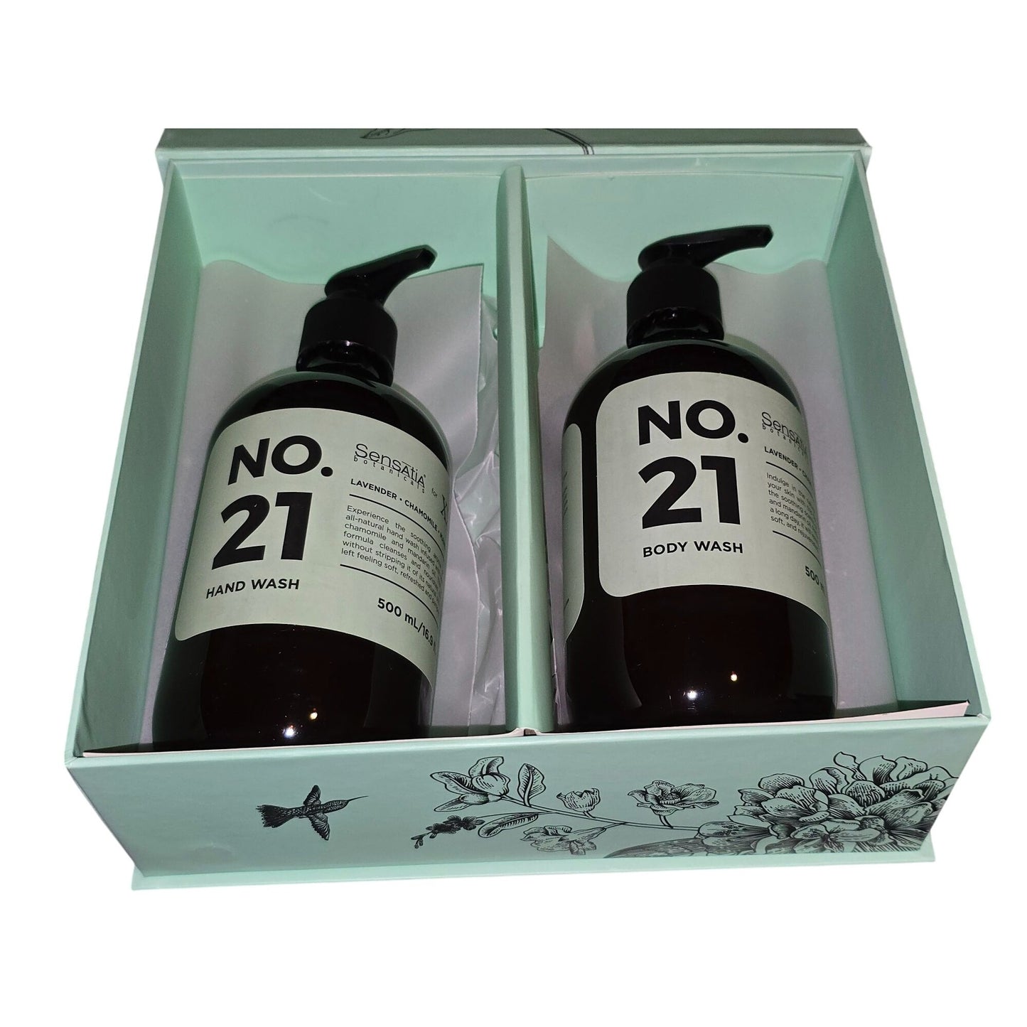 Sensatia Botanicals XXI Hand & Body Wash Set Lavender Chamomile Mandarin 500 ml