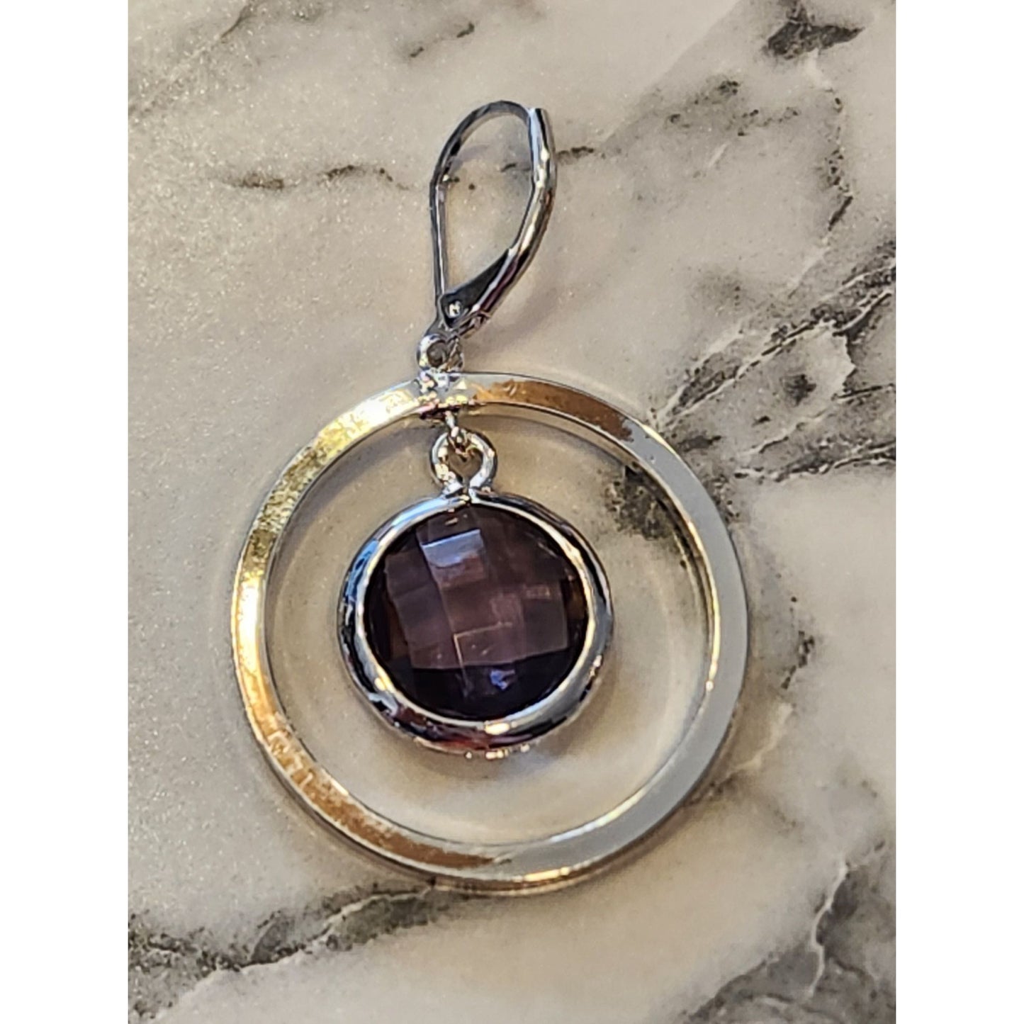 Napier Silver-Tone Double Hoop Earrings With Stone Accents