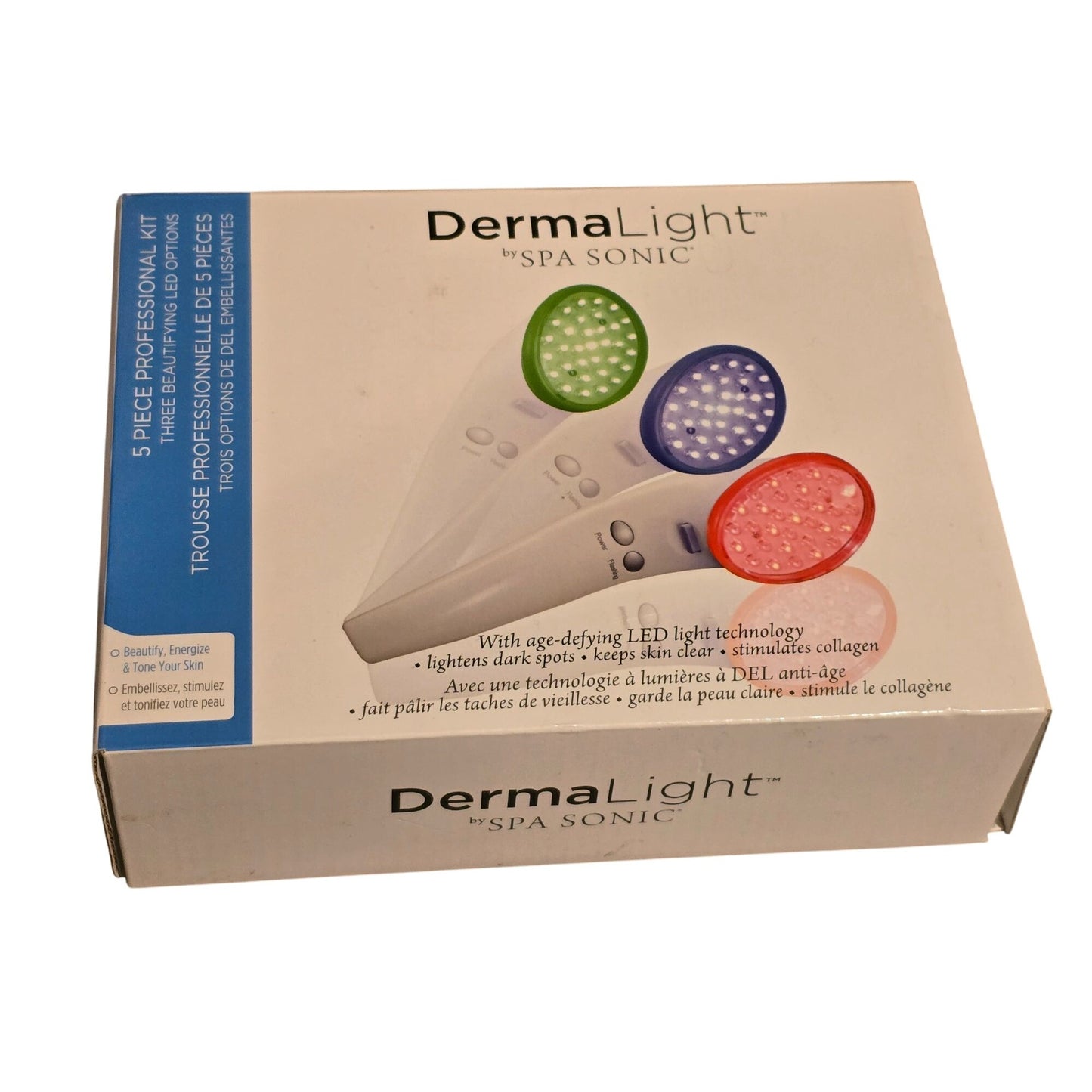 Derma Light Spa Sonic 5-Piece Professional Kit Age-Defying LED Light Technology