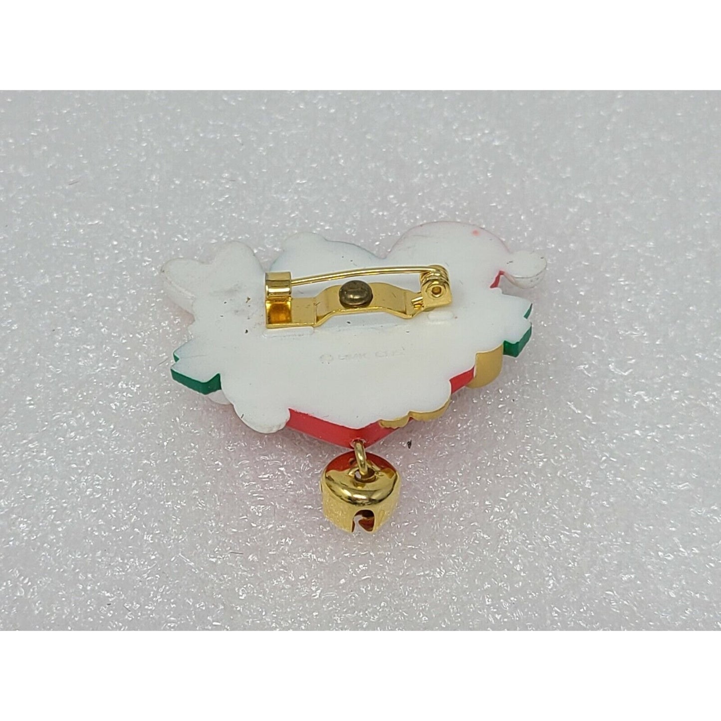 Vintage Christmas Brooch Plastic Hallmark Jingle Bells Bear Rabbit Penguin Pin