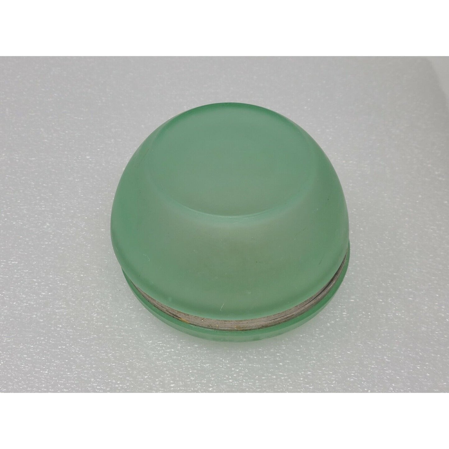 Vintage Alabaster Hinged Trinket Vanity Jewelry Box Light Green Floral Flowers