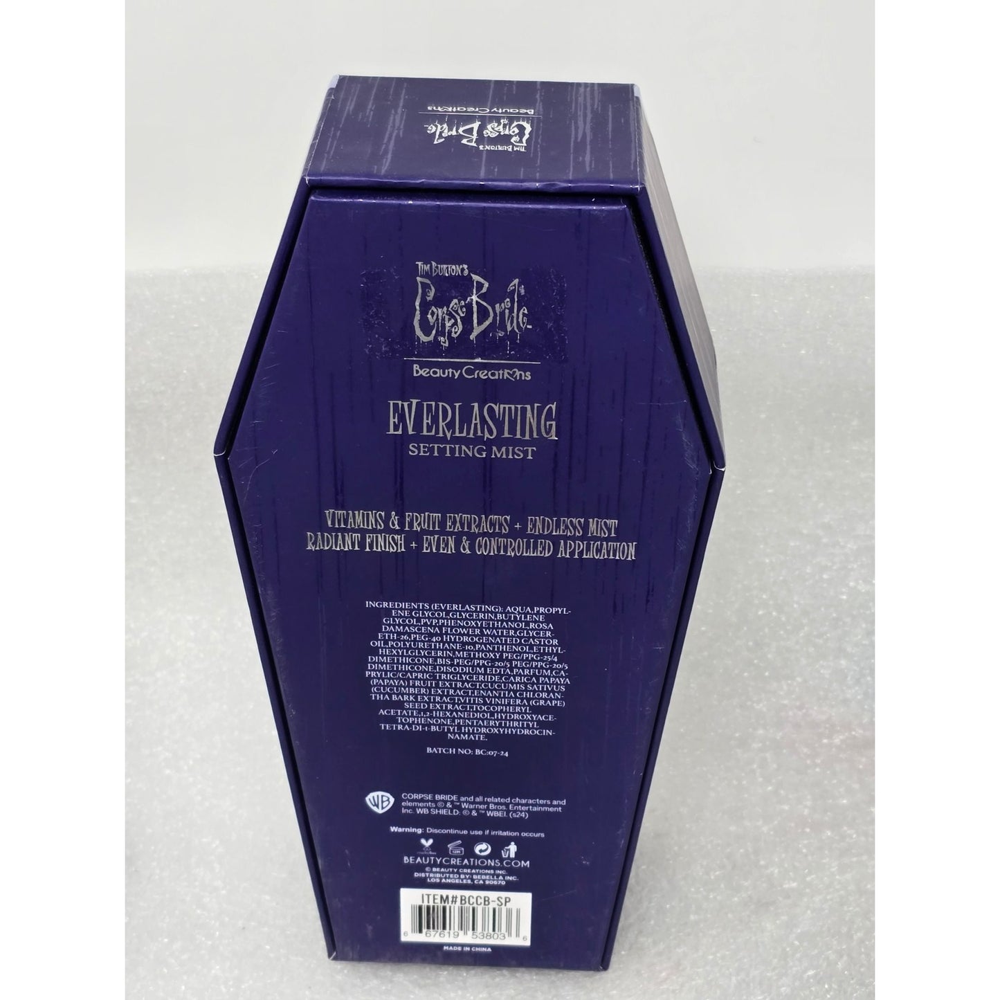 Tim Burton Corpse Bride Everlasting Setting Mist Beauty Creations Makeup Spray