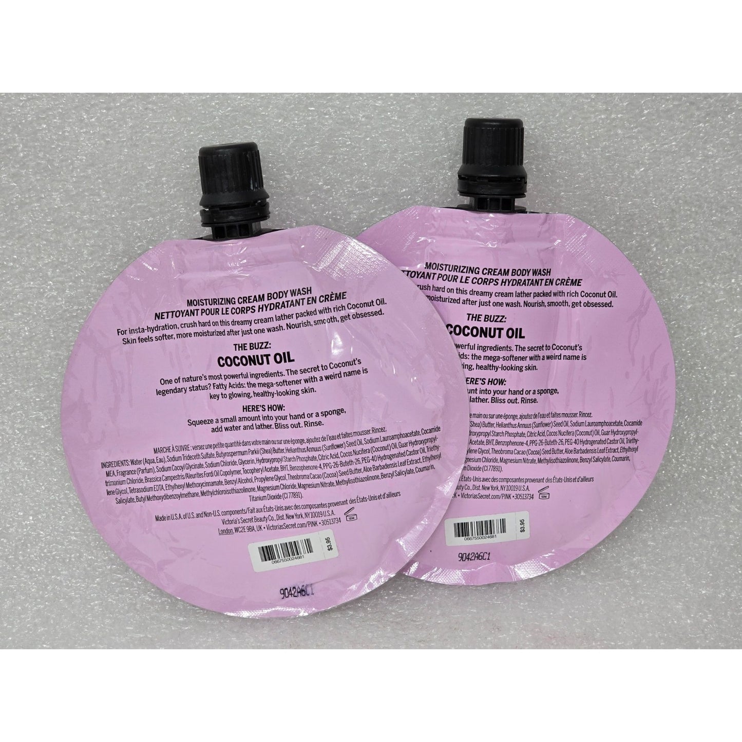 Lot 2 Victoria's Secret Coco Wash Coconut Oil Moisturizing Cream Body Wash Pink