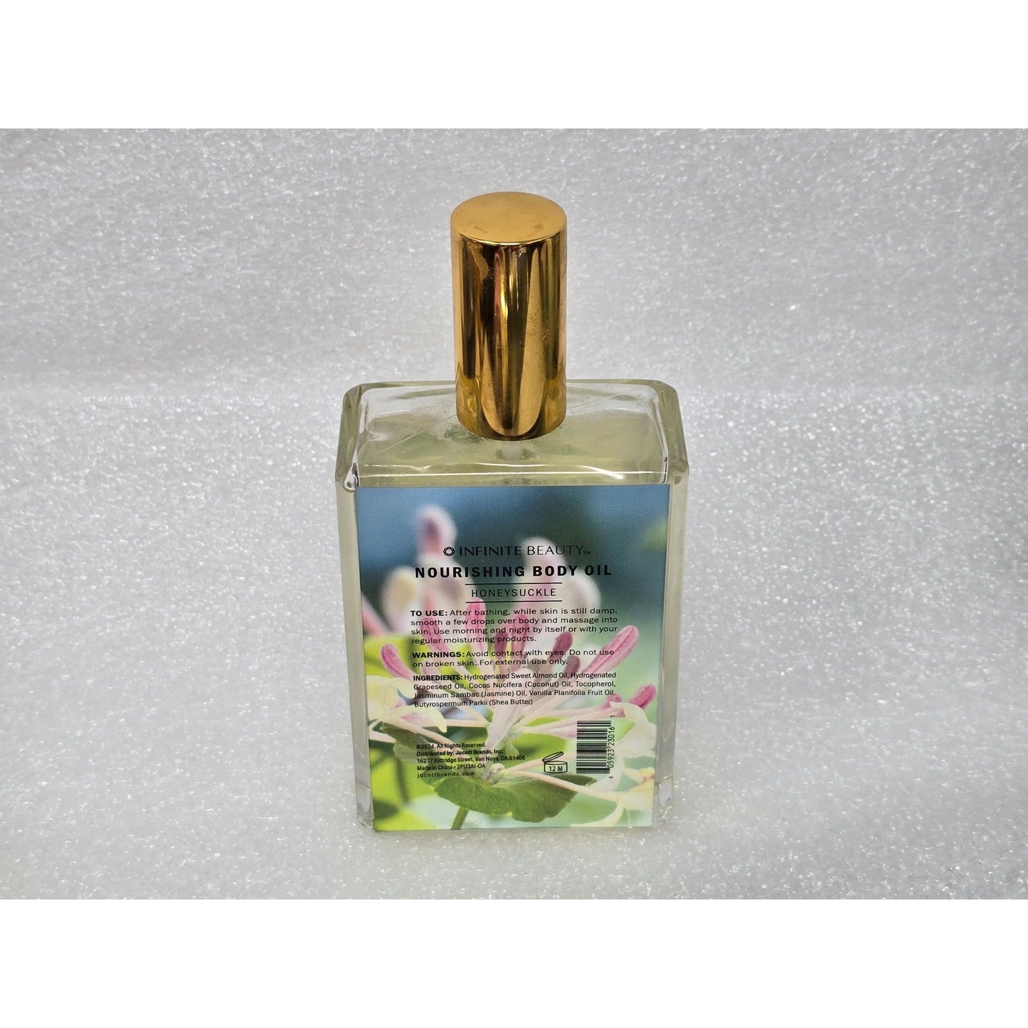 Infinite Beauty Nourishing Body Oil Honeysuckle 5 Fl Oz / 147 mL Glass Bottle