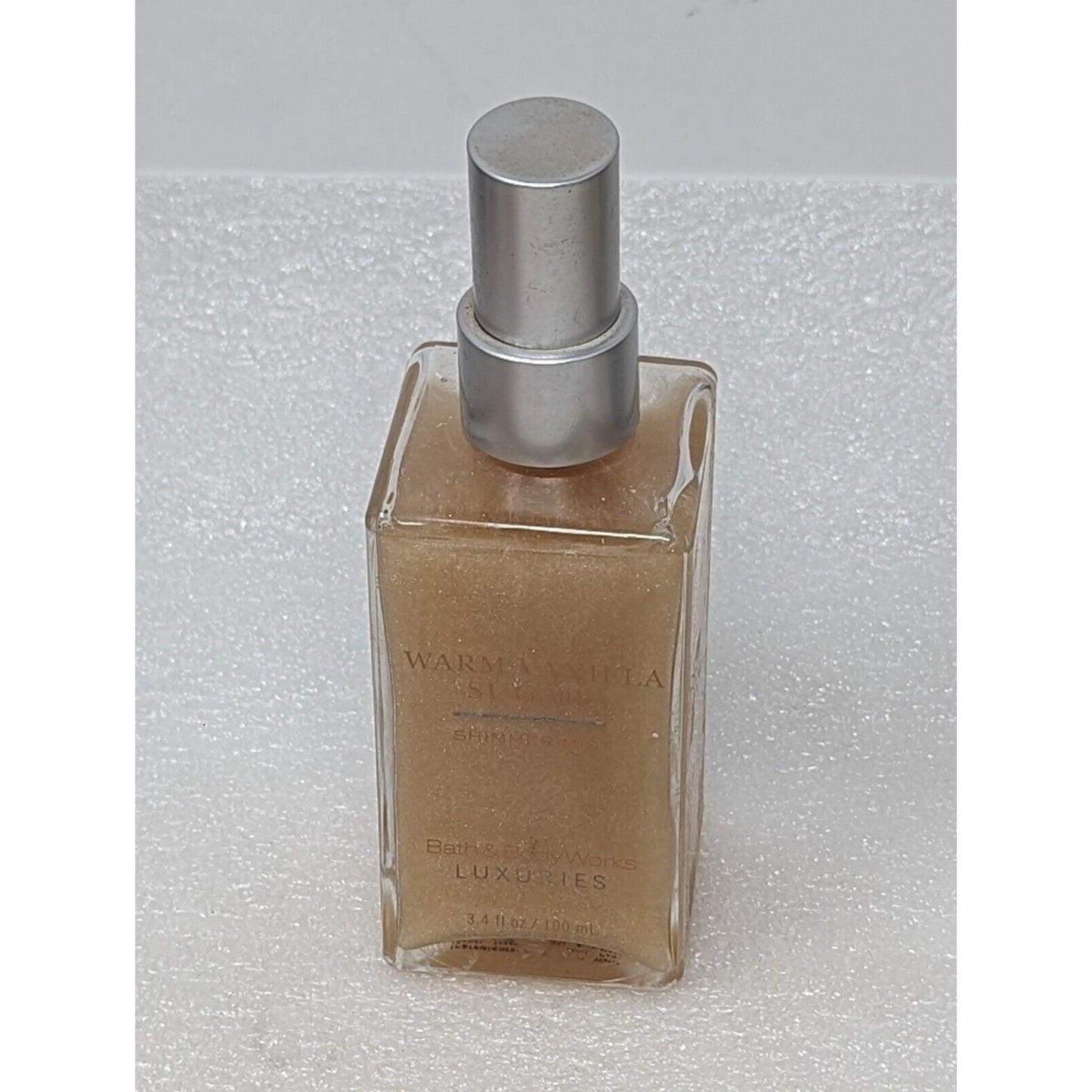Bath & Body Works Luxuries Warm Vanilla Sugar Shimmer Mist 3.4 oz Glass Bottle