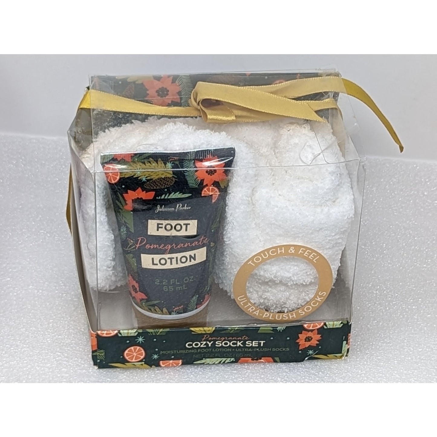 Johnson Parker Cozy Sock Set Pomegranate Moisturizing Foot Lotion & Plush Socks