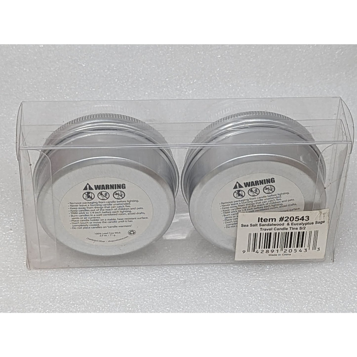 Sea Salt Sandalwood & Eucalyptus Sage Travel Candle Tins