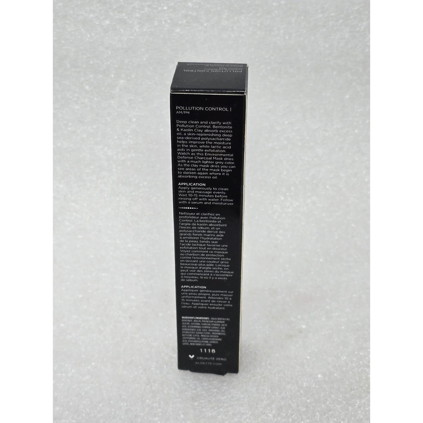 Aloette Platinum Skin Care Pollution Control Environmental Defense Charcoal Mask