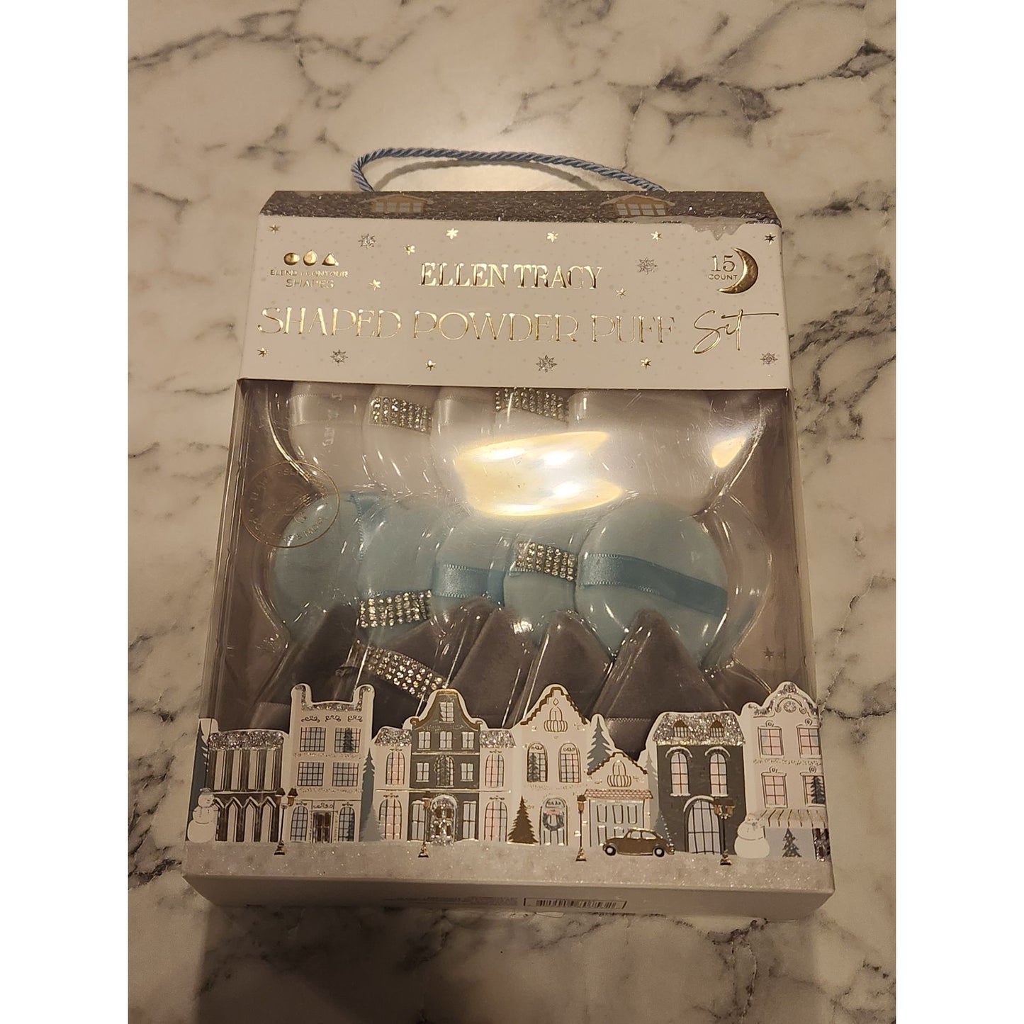 Ellen Tracy Shaped Powder Puff Set 15 Count For Applying Fine Powders