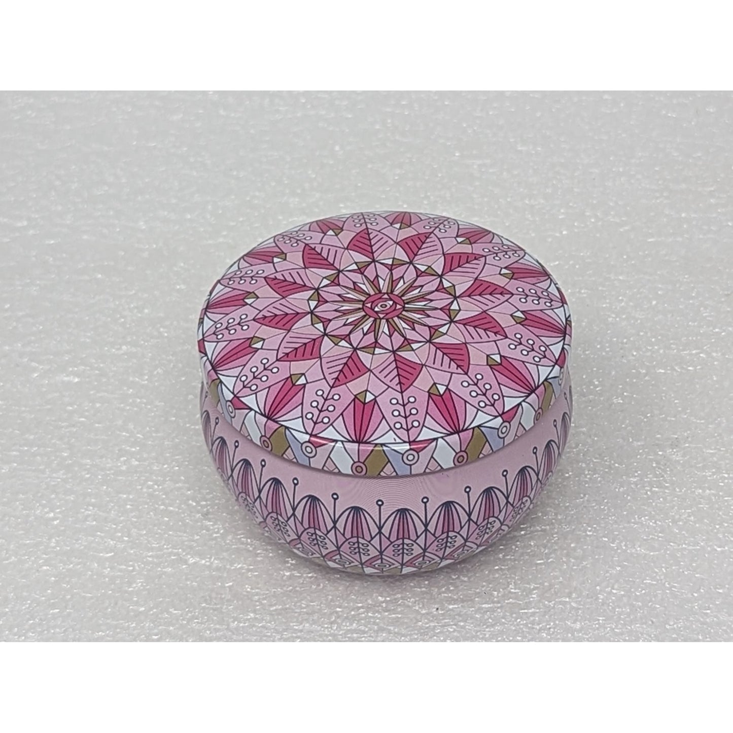 Scented Candle in Small Pink Metal Tin