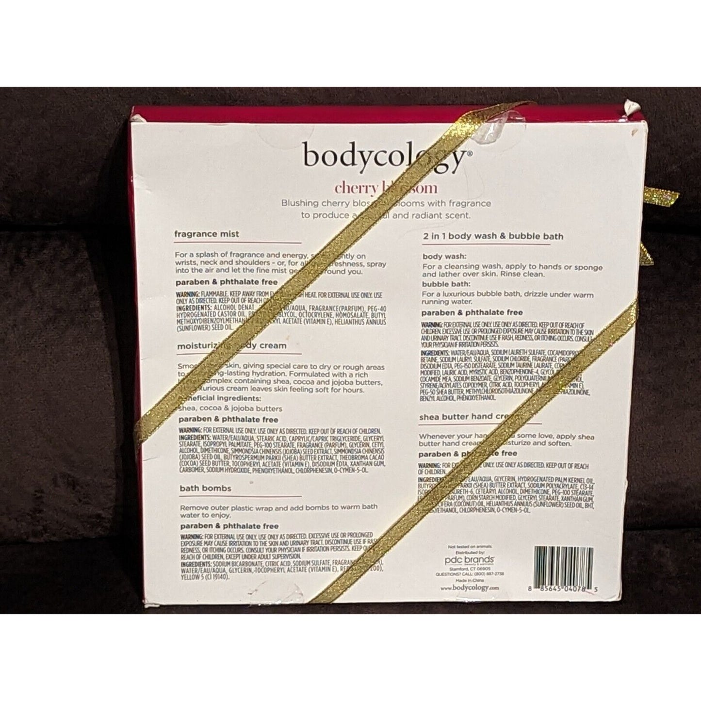 Bodycology Cherry Blossom 8 Piece Gift Set Fragrance Mist Hand Cream Body Wash