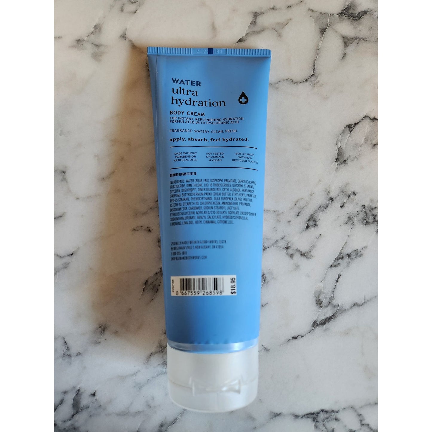 Bath & Body Works Water Ultra Hydration Body Cream With Hyaluronic Acid 8 Oz