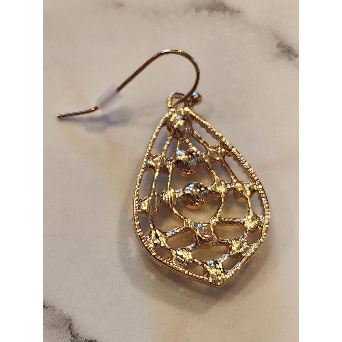 Napier Gold-Tone Teardrop Earrings With Crystal Accents