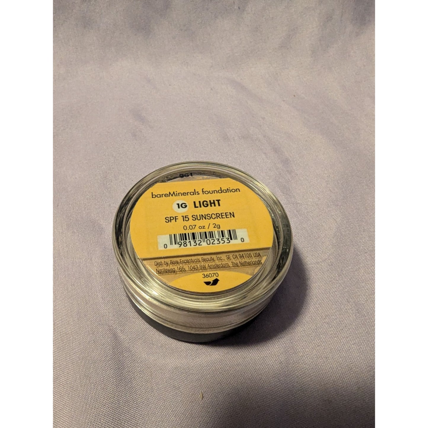 Bareminerals Foundation SPF 15 Sunscreen 1G Light 0.07 Oz / 2g
