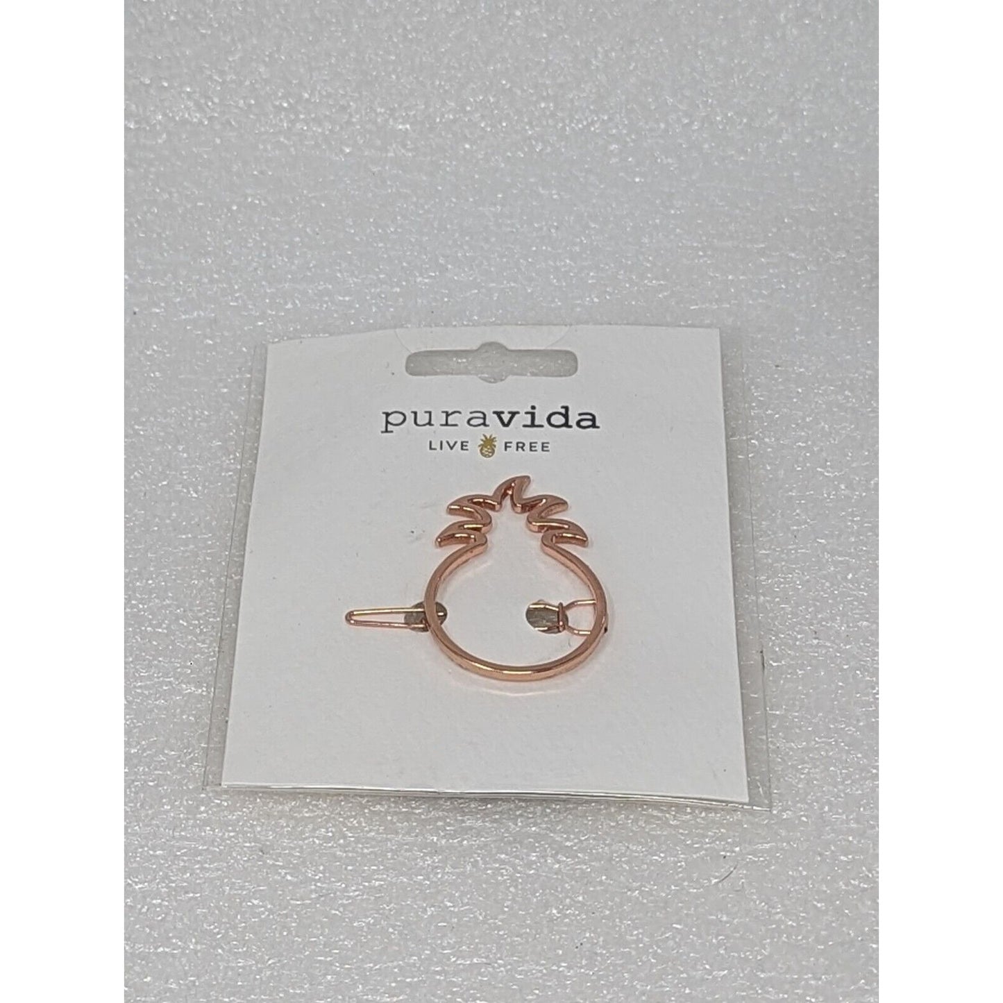 Pura Vida Pineapple Hair Barrette Rose Gold Tone