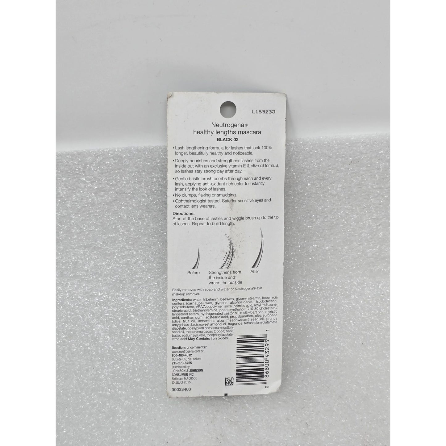 Neutrogena Healthy Lengths Mascara Black 02 Strengthens & Lengthens Lashes